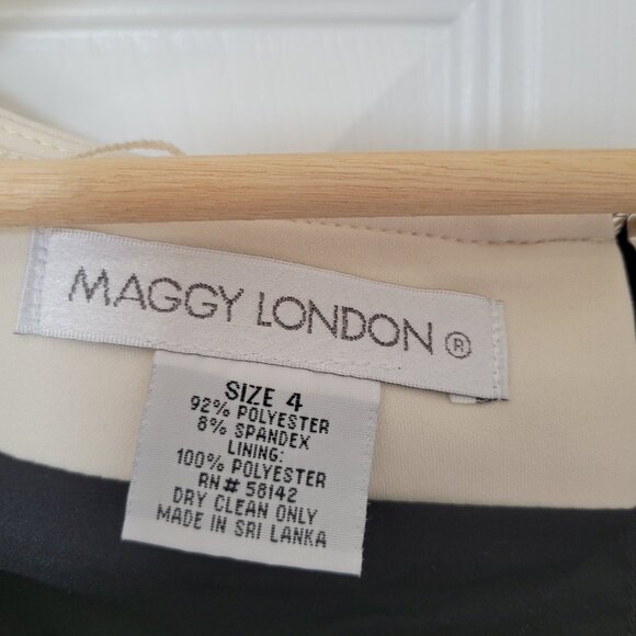 Maggy London Black and Cream Colorblock Slimming Sheath Dress size 4 - Picture 3 of 4